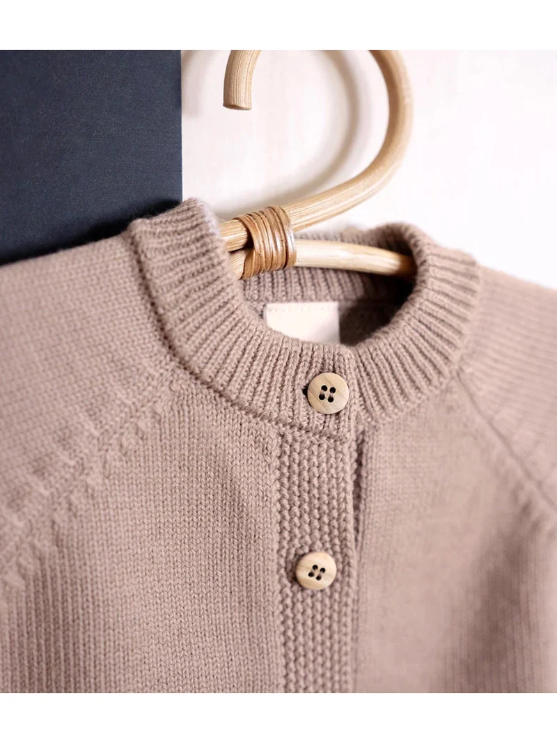 THE WOOLLY CARDIGAN - cappuccino