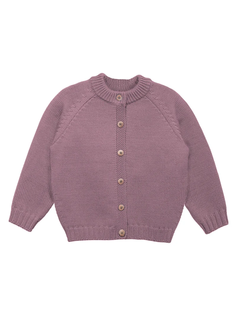 THE WOOLLY CARDIGAN - mauve