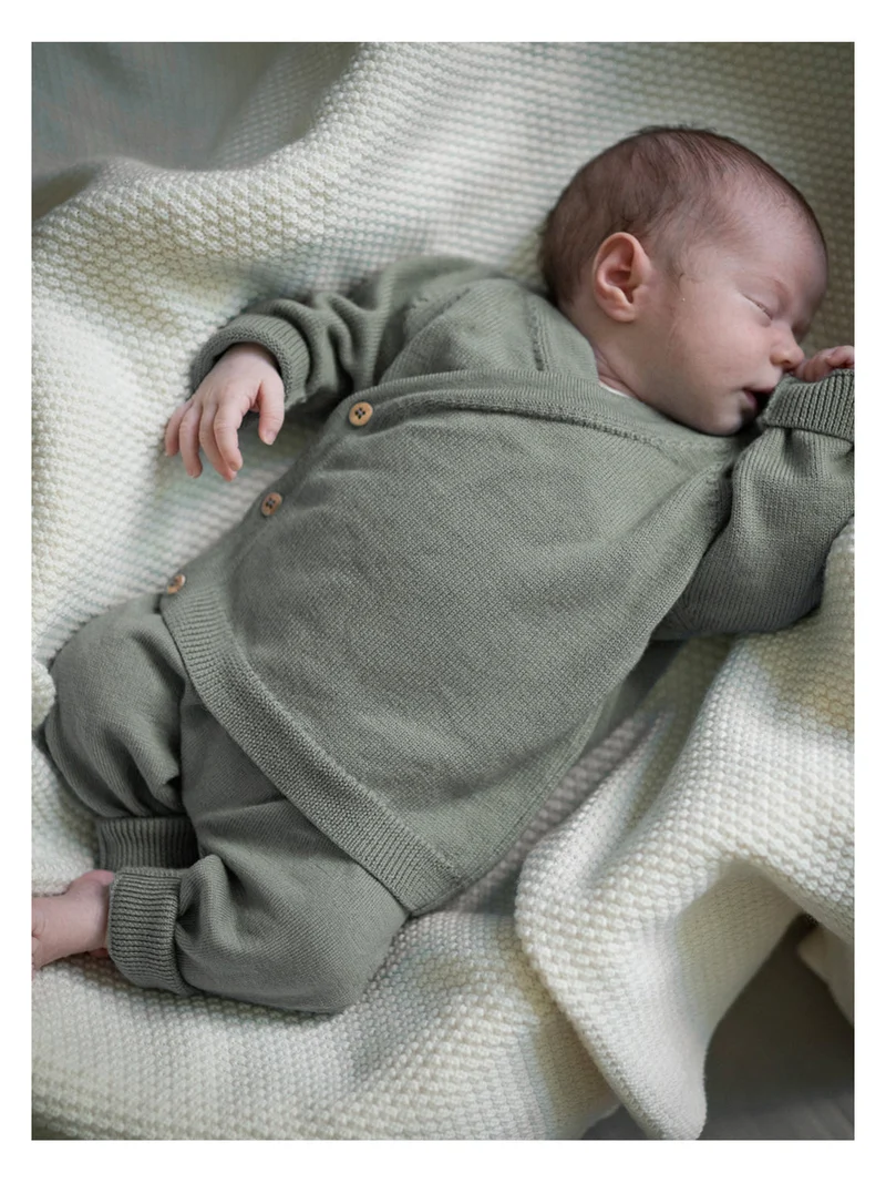 THE WOOLLY BABY JACKET - sage