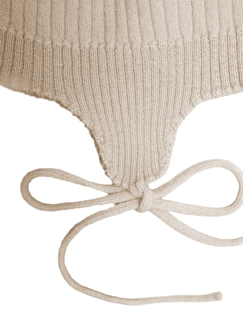 THE WOOLLY BABY HAT - sand