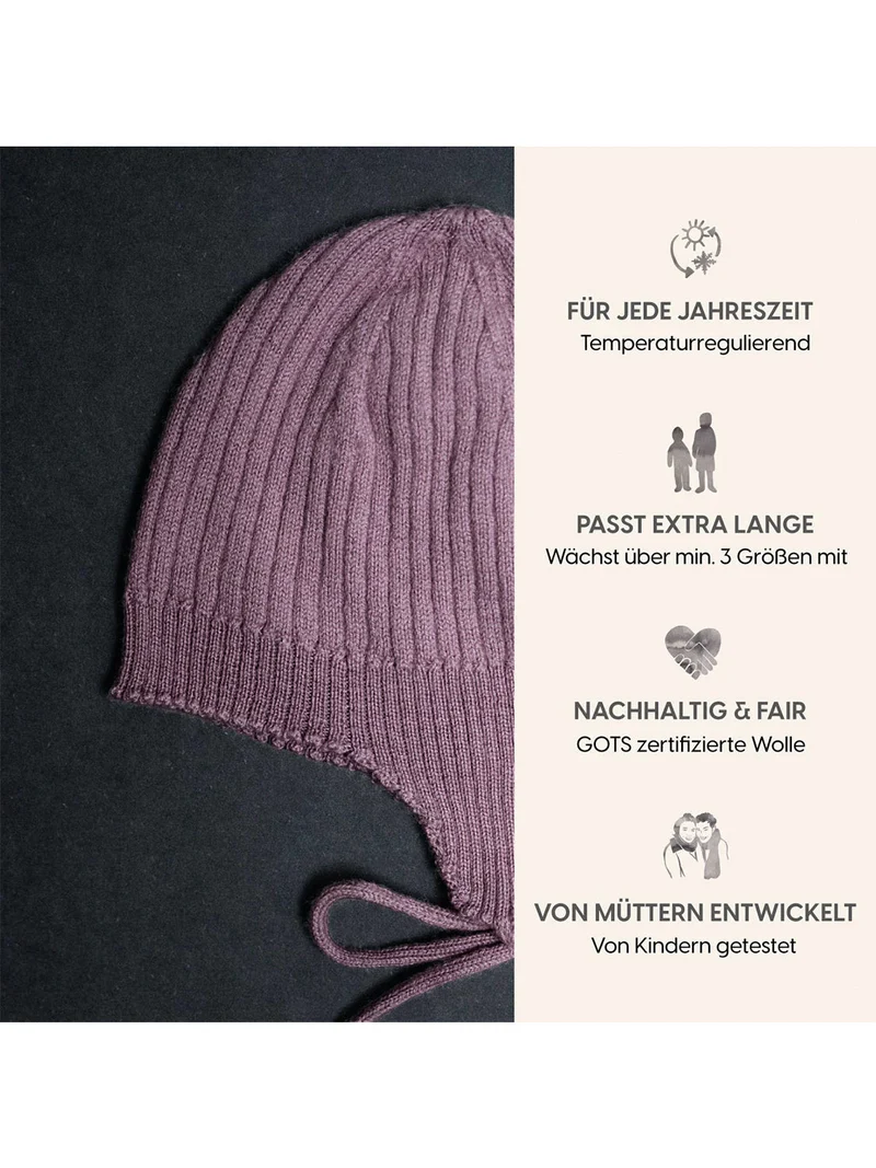 THE WOOLLY BABY HAT - mauve