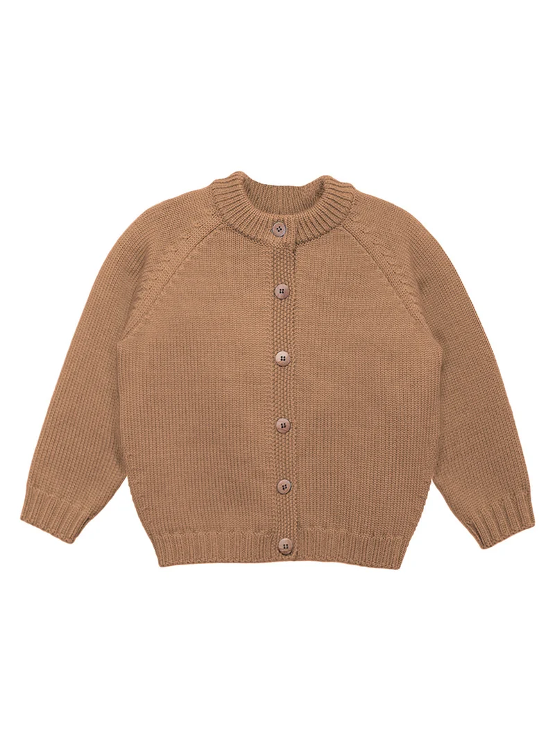 THE WOOLLY CARDIGAN - camel