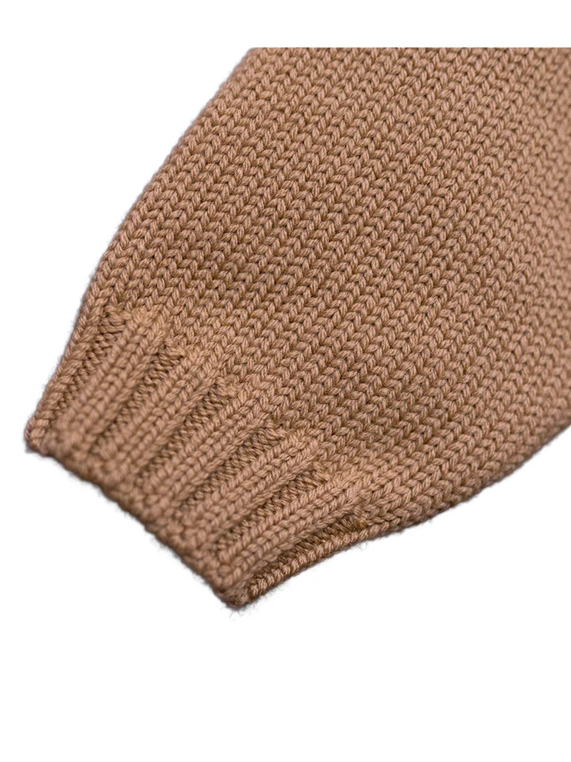 THE WOOLLY CARDIGAN - camel