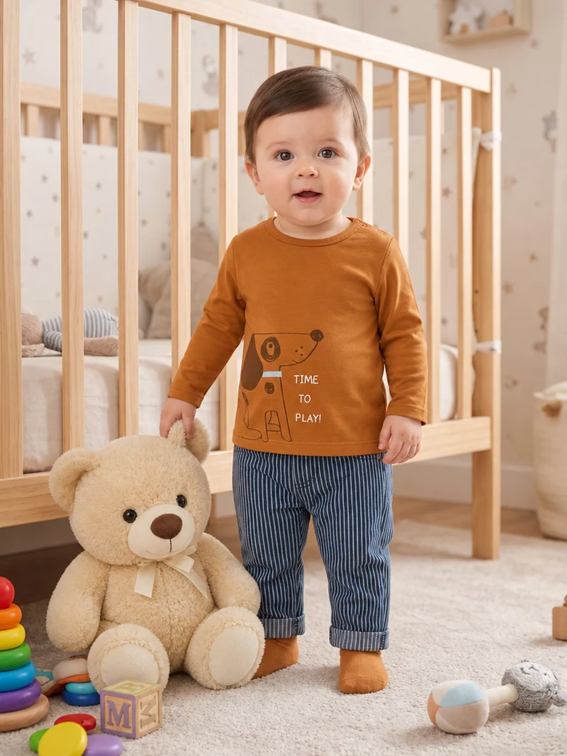 Longsleeve Crazy Dog Camel