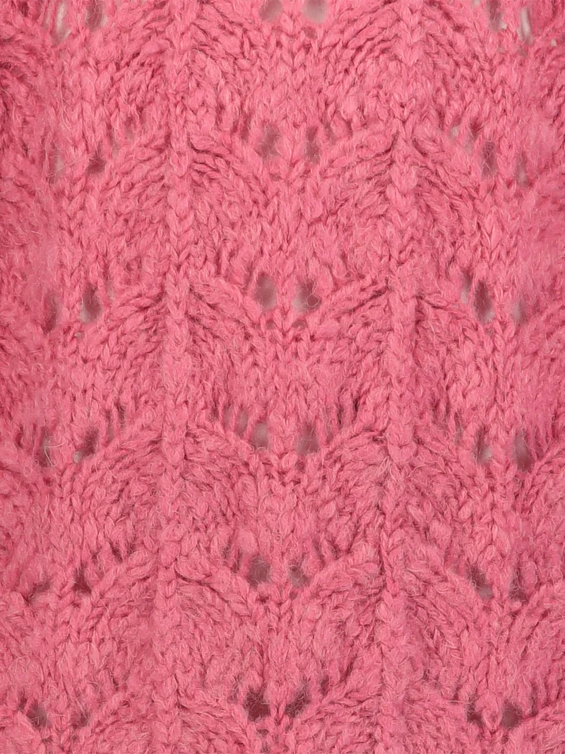 Pullover c-neck ajouré Pink