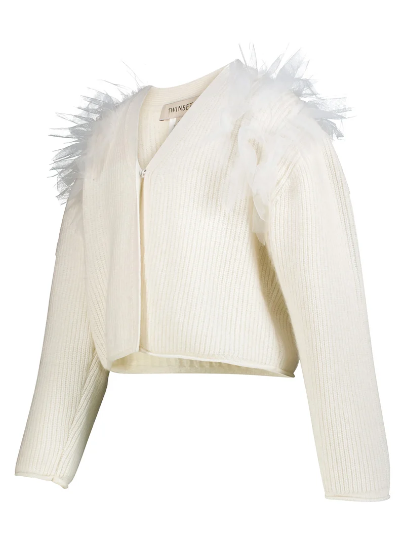 Strickjacke Cremeweiß
