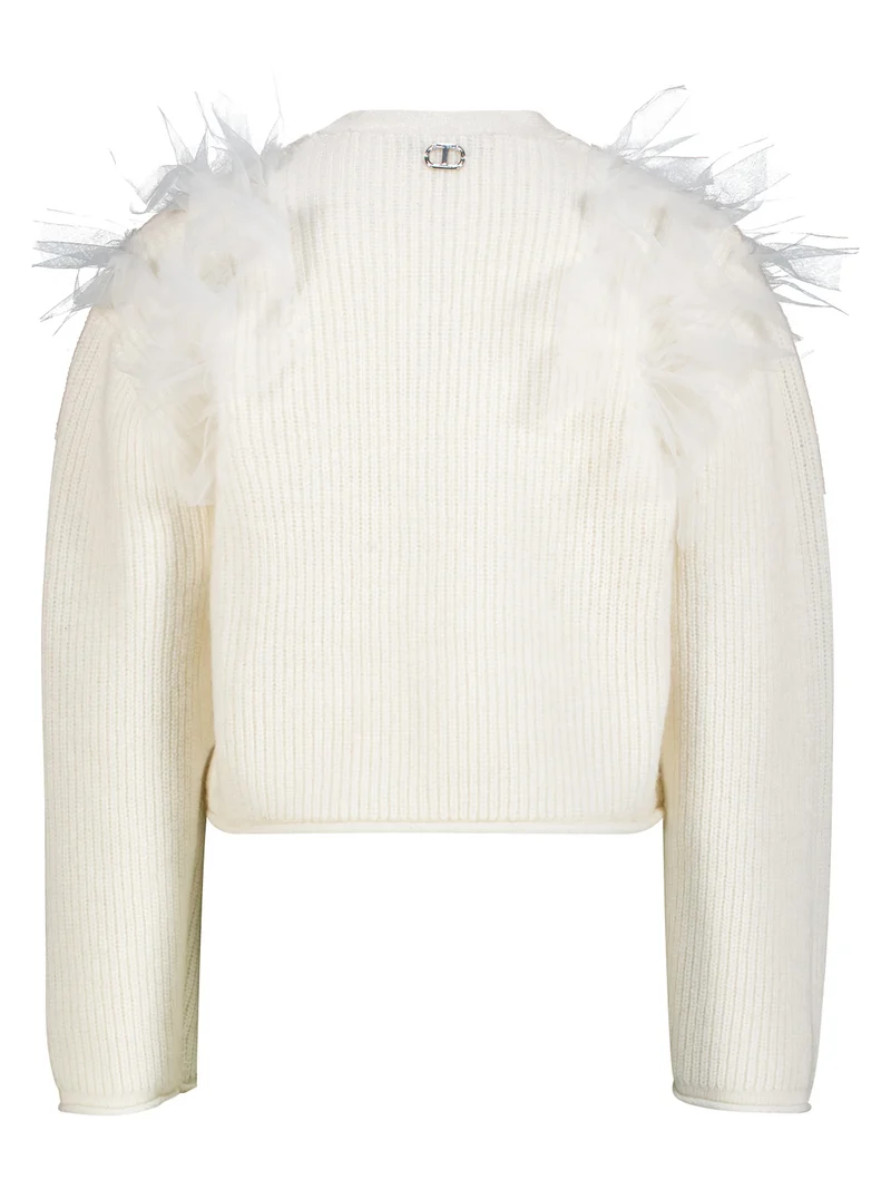 Strickjacke Cremeweiß