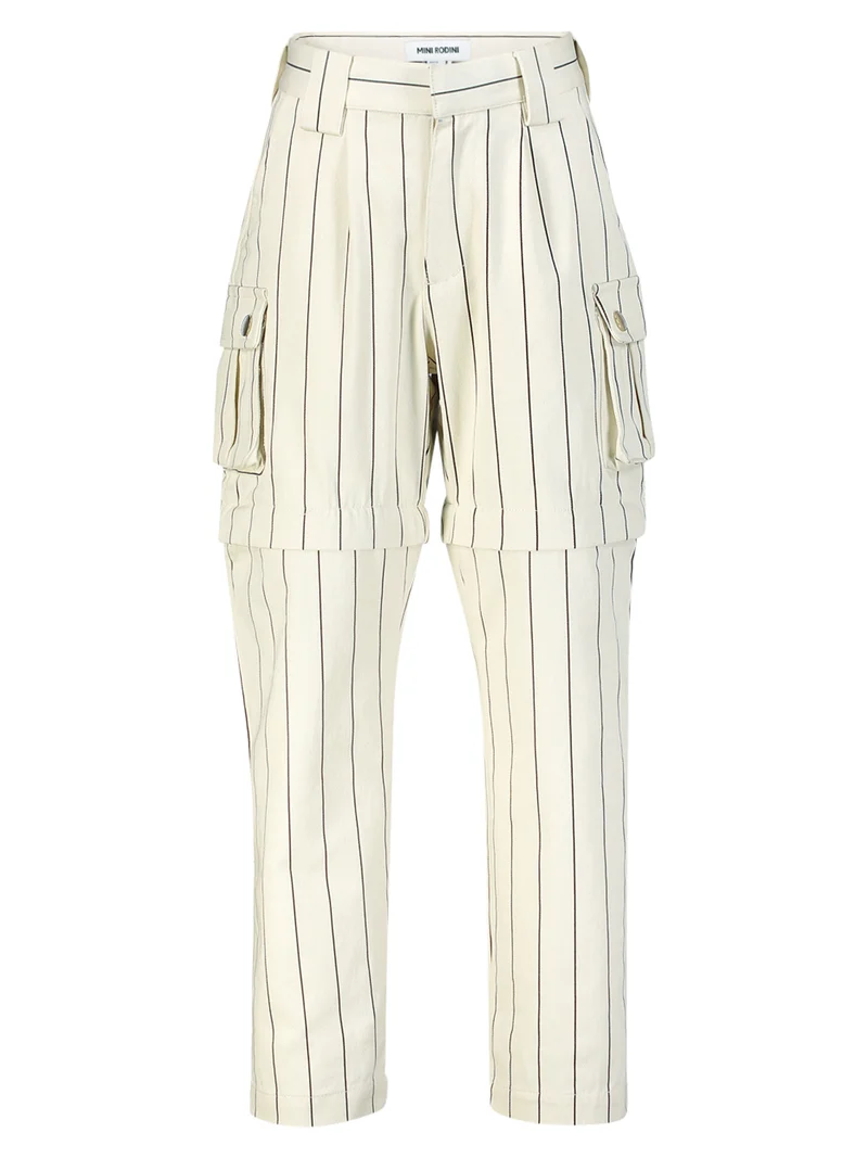 Cargohose Stripe Cremeweiß