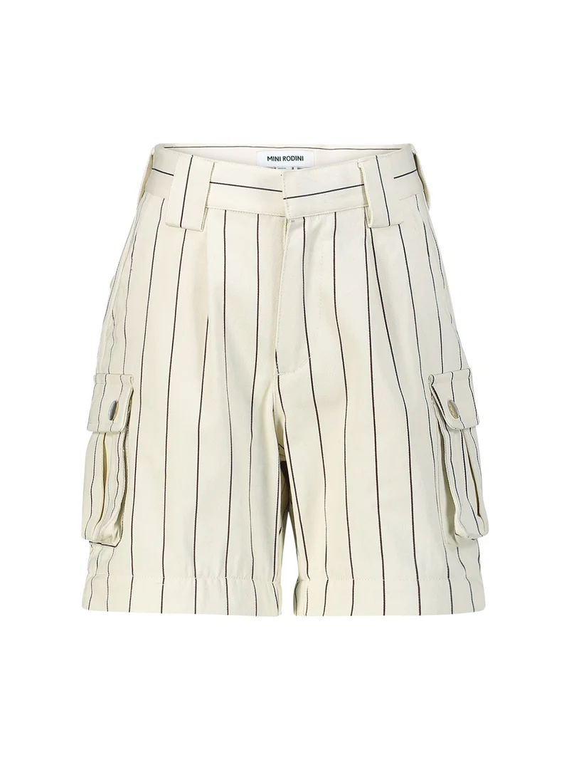 Cargohose Stripe Cremeweiß