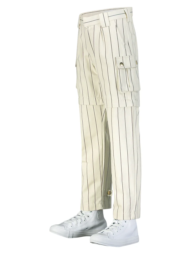 Cargohose Stripe Cremeweiß
