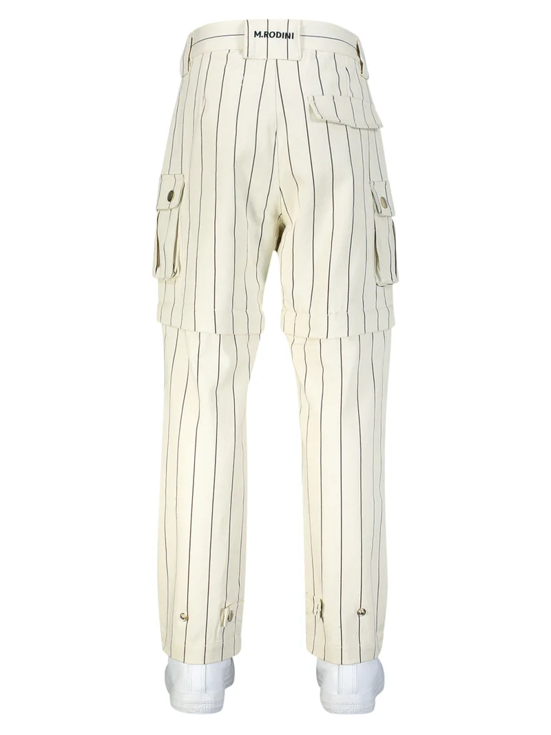 Cargohose Stripe Cremeweiß
