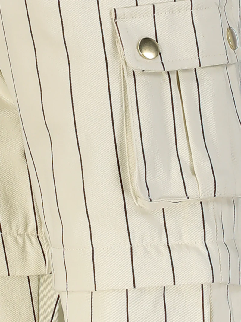 Cargohose Stripe Cremeweiß