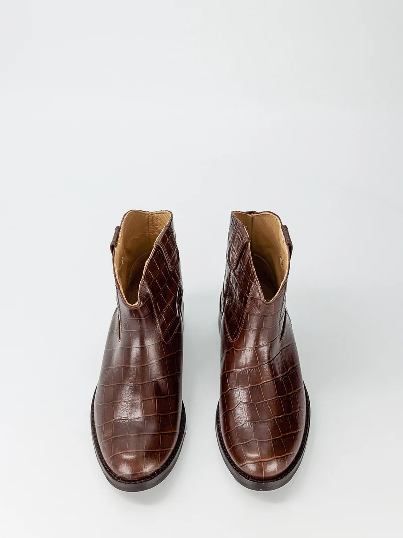 Stiefeletten Santiag Braun