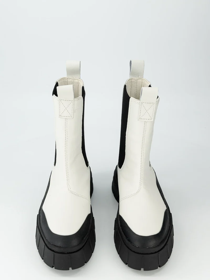Stiefel Mayze Stack Chelsea Weiß