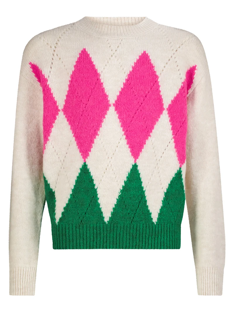 Pullover Rosa Cremeweiß