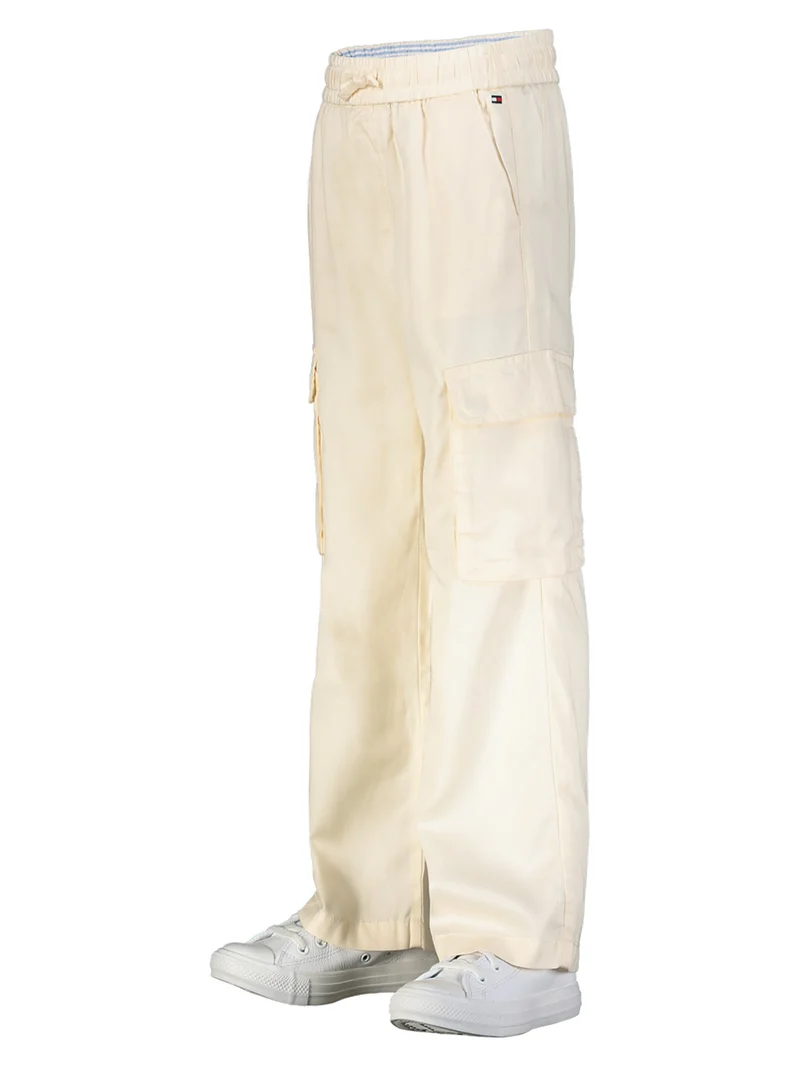 Cargohose Satin Cargo Cremeweiß